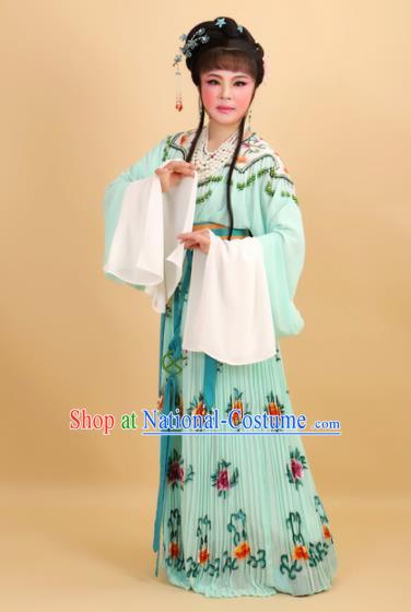 Chinese Traditional Peking Opera Royal Princess Green Dress Ancient Court Lady Costume for Women