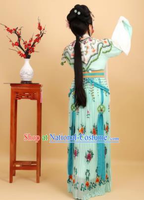 Chinese Traditional Peking Opera Royal Princess Green Dress Ancient Court Lady Costume for Women