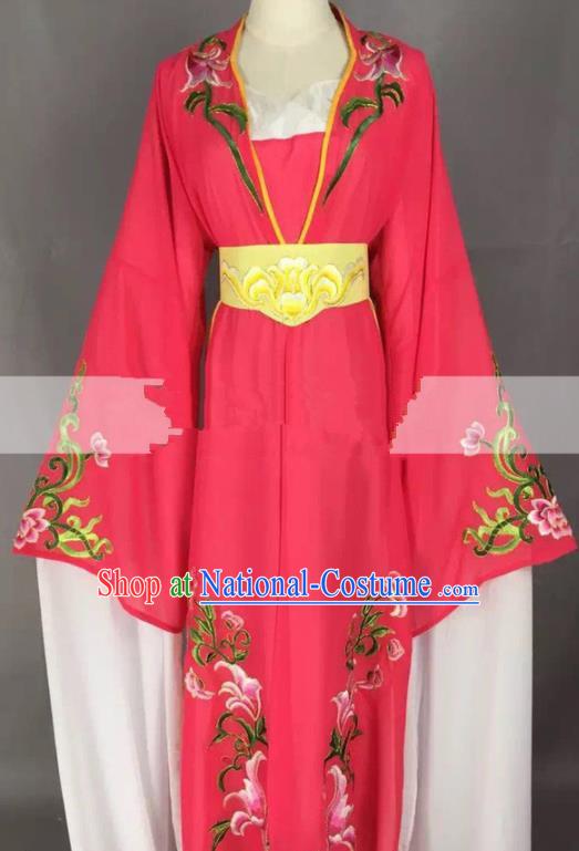 Chinese Traditional Peking Opera Actress Hua Tan Rosy Dress Ancient Rich Lady Costume for Women