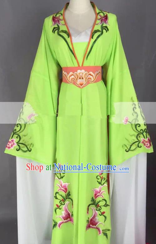 Chinese Traditional Peking Opera Actress Hua Tan Green Dress Ancient Rich Lady Costume for Women