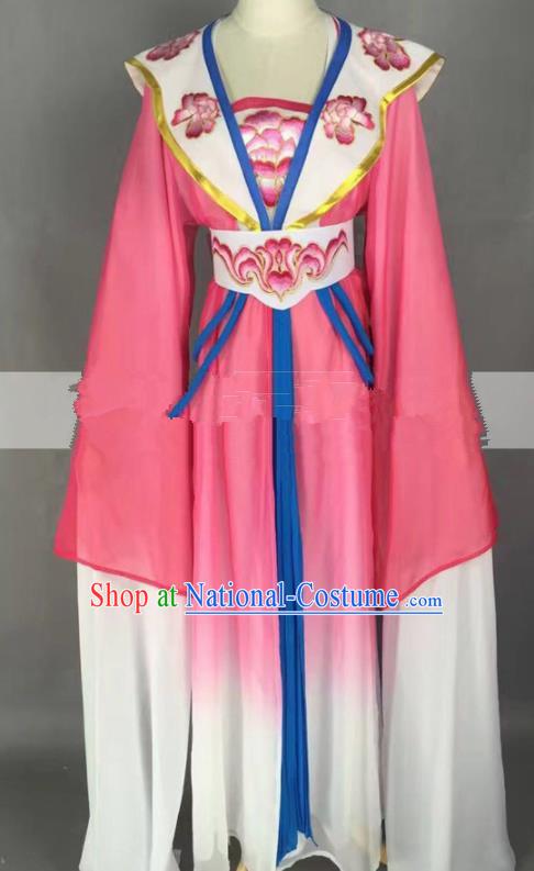 Chinese Traditional Peking Opera Actress Court Maid Rosy Dress Ancient Rich Lady Costume for Women