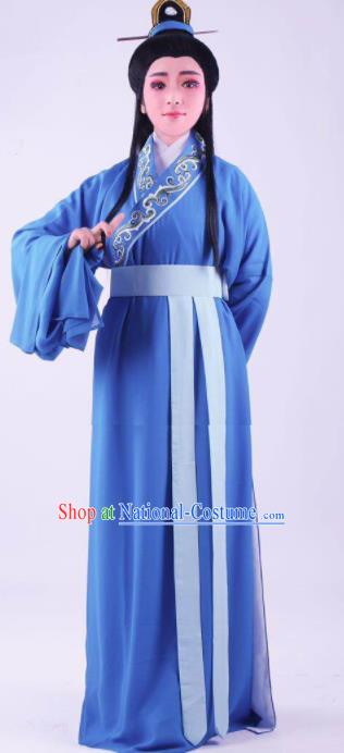 Chinese Traditional Beijing Opera Niche Blue Robe Ancient Number One Scholar Costume for Men