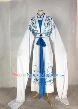 Chinese Traditional Peking Opera Actress Blue Dress Ancient Rich Lady Costume for Women