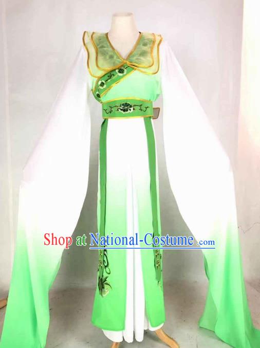 Chinese Traditional Peking Opera Actress Green Dress Ancient Peri Costume for Women