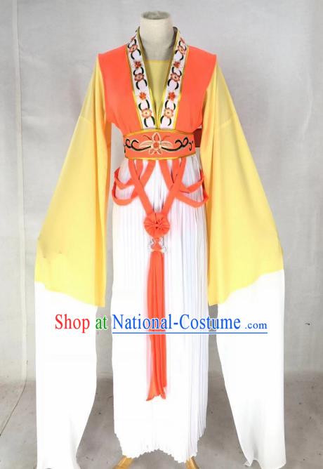 Chinese Traditional Peking Opera Actress Court Lady Orange Dress Ancient Palace Maid Costume for Women