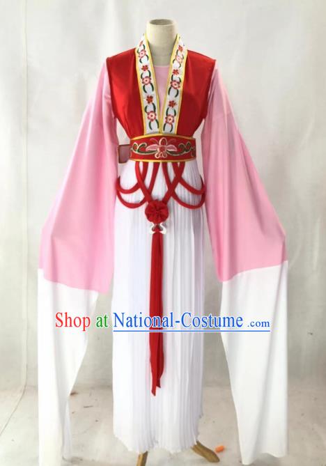 Chinese Traditional Peking Opera Actress Court Lady Red Dress Ancient Palace Maid Costume for Women