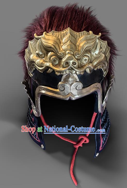 Chinese Traditional Song Dynasty Helmet Hanfu Headwear Ancient General Hat for Men