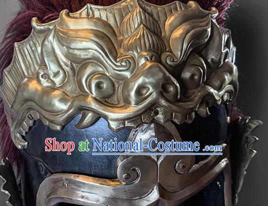 Chinese Traditional Song Dynasty Helmet Hanfu Headwear Ancient General Hat for Men