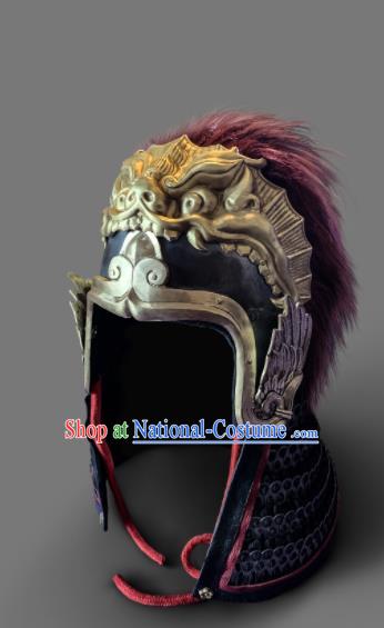 Chinese Traditional Song Dynasty Helmet Hanfu Headwear Ancient General Hat for Men