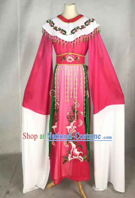 Chinese Traditional Peking Opera Actress Royal Princess Rosy Dress Ancient Court Queen Costume for Women