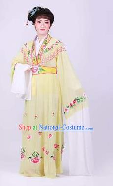 Chinese Traditional Peking Opera Actress Rich Lady Yellow Dress Ancient Royal Princess Costume for Women