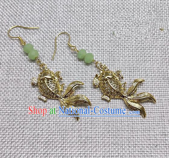 Chinese Traditional Hanfu Goldfish Earrings Ancient Princess Ear Accessories for Women