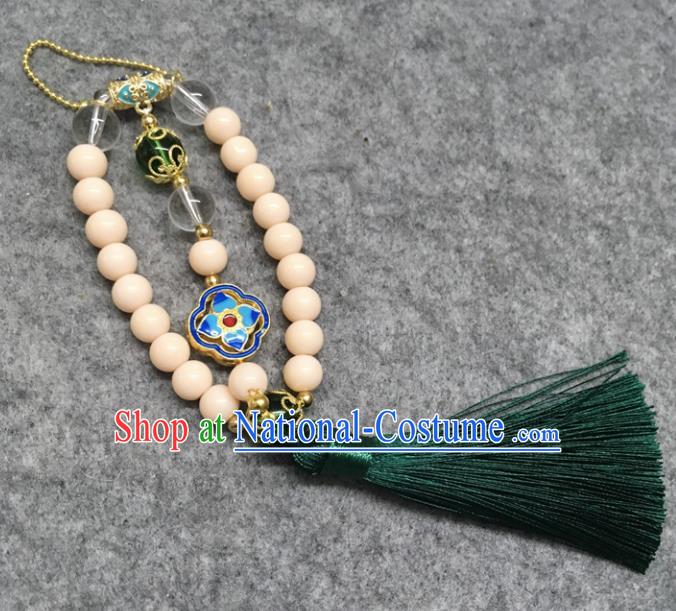 Chinese Traditional Palace Hanfu Beige Beads Brooch Accessories Ancient Qing Dynasty Queen Breastpin Pendant for Women