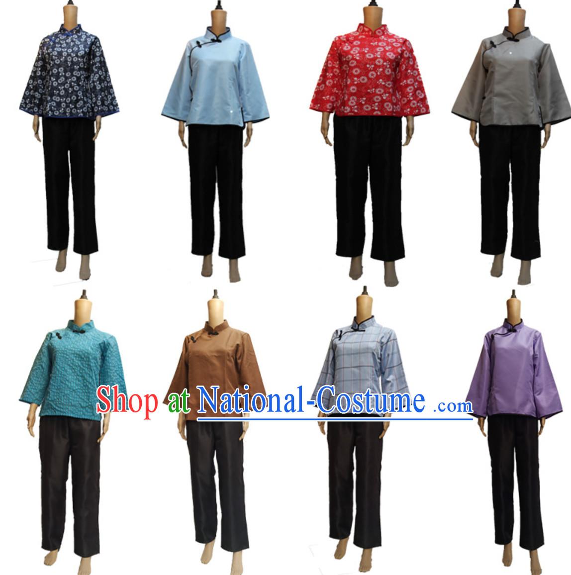 Traditional Chinese Poor People Costume Farmer Costumes Chinese Civilian Costumes for Women