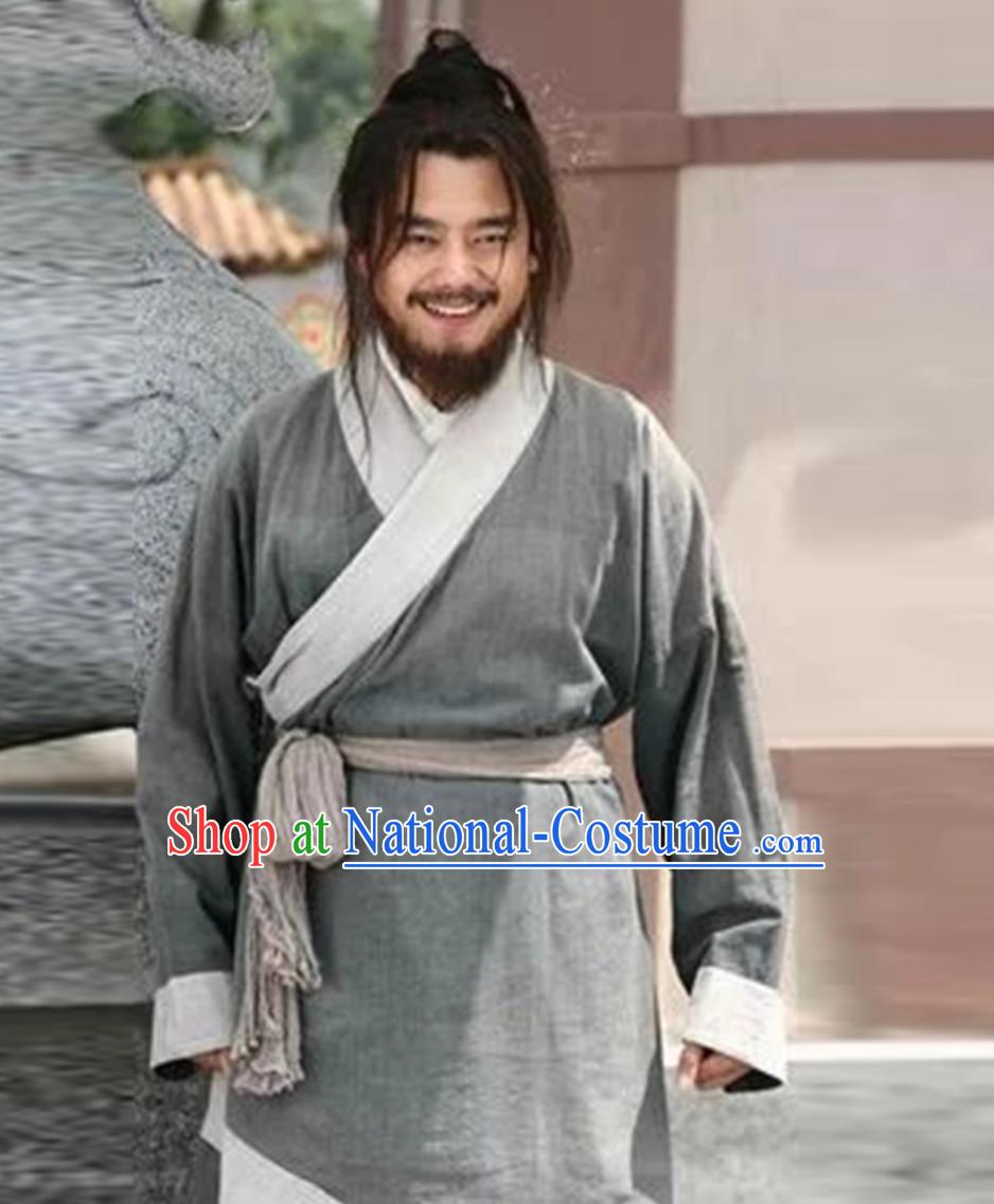 Ancient Chinese China Male Civilian Costume Common People Hanfu Costumes for Men