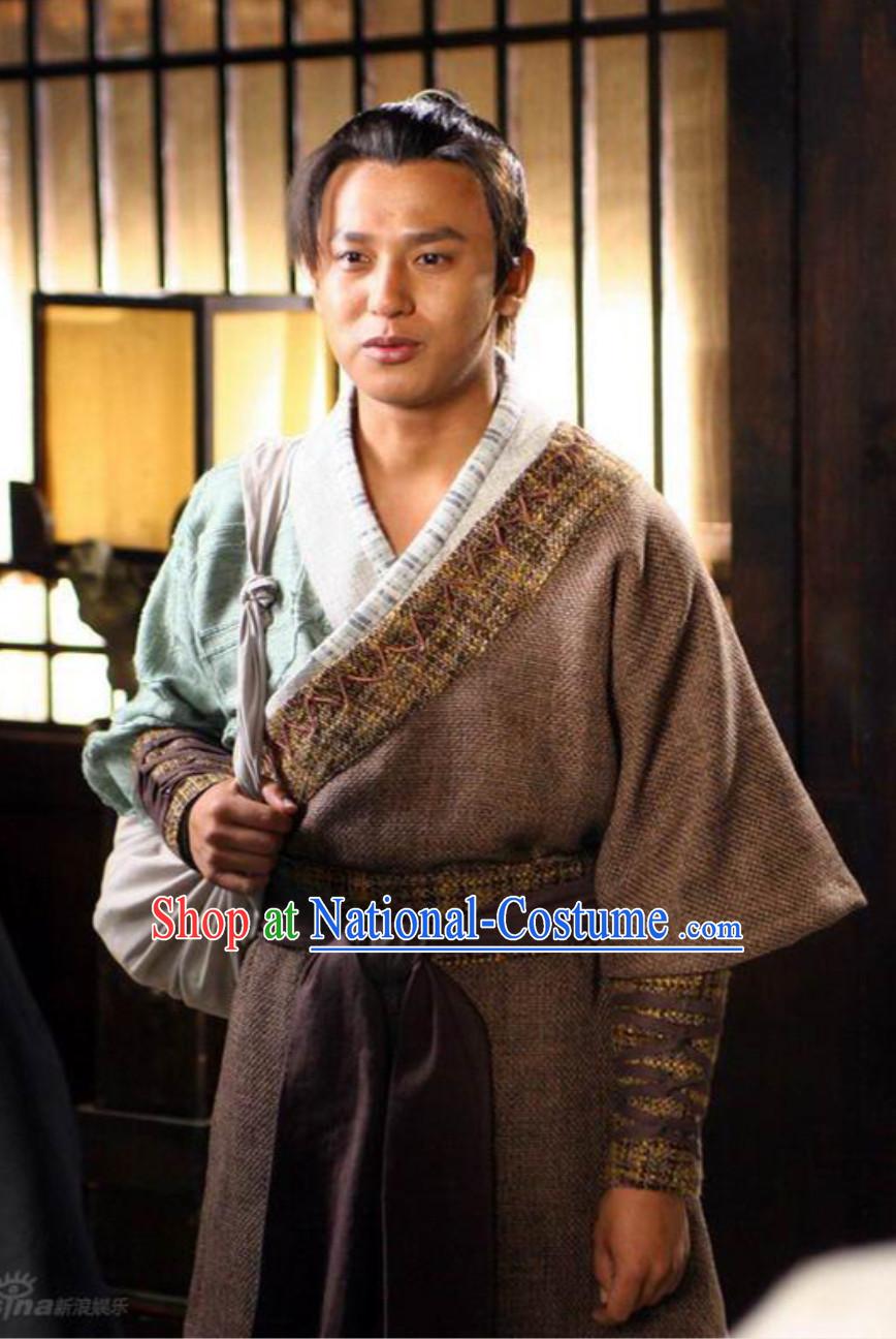 Ancient Chinese Traditional China Male Civilian Costume Common People Hanfu Costumes for Men