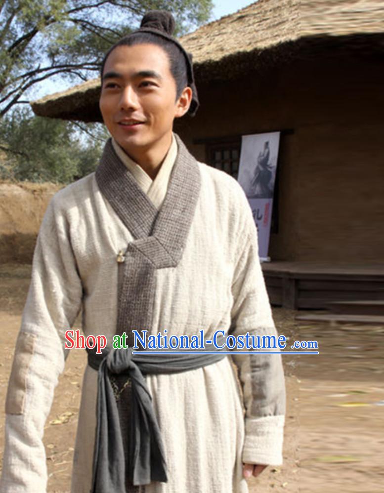 Asian Chinese Traditional China Male Civilian Costumes Common People Hanfu Costumes for Men