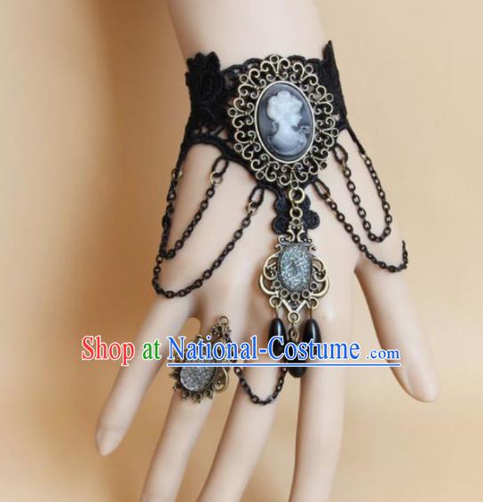 Top Grade Handmade Halloween Cosplay Bangle Fancy Ball Lace Bracelet Accessories for Women