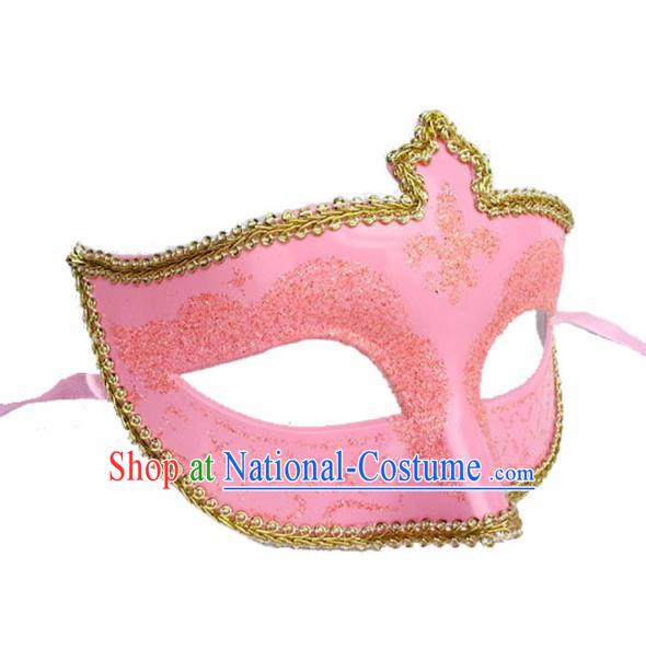 Handmade Halloween Cosplay Venice Carnival Pink Mask Fancy Ball Stage Show Face Masks Accessories for Women