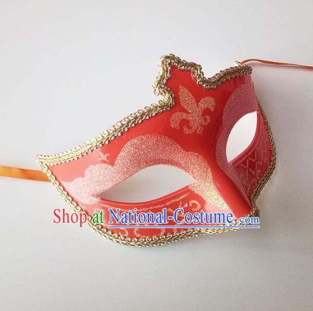 Handmade Halloween Cosplay Venice Carnival Red Mask Fancy Ball Stage Show Face Masks Accessories for Women