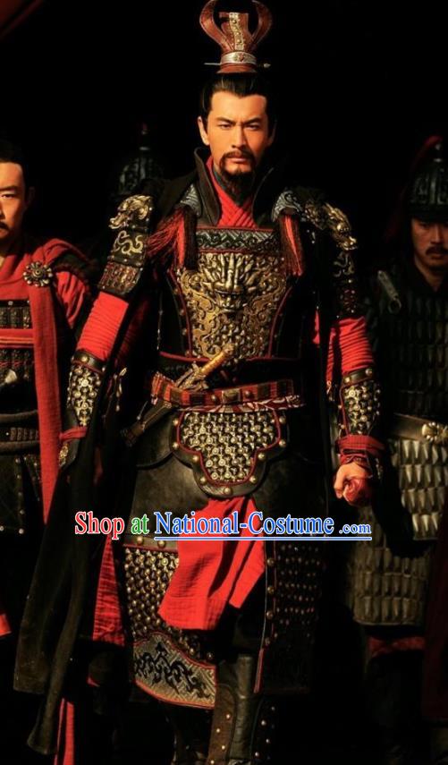 Chinese Ancient Southern Song Dynasty General Yue Fei Body Armor Costumes Complete Set