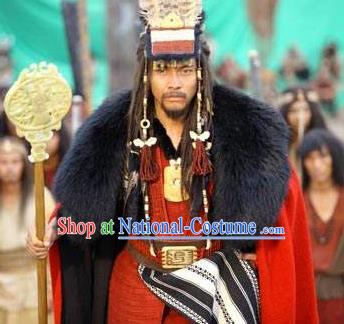 Chinese Ancient Mythology Yellow Emperor Xuanyuan Huangdi Costumes Complete Set