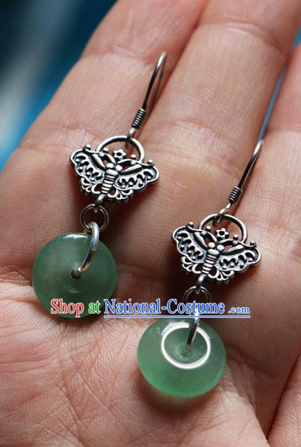 Chinese Traditional Hanfu Jewelry Accessories Ancient Tang Dynasty Princess Aventurine Earrings for Women