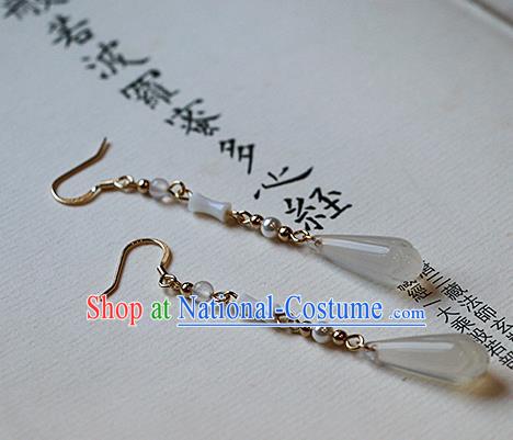 Chinese Traditional Hanfu Ceramics Ear Accessories Ancient Tang Dynasty Princess Earrings for Women