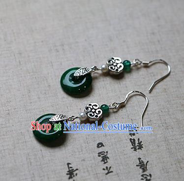 Chinese Traditional Hanfu Peace Buckle Ear Accessories Ancient Tang Dynasty Princess Earrings for Women