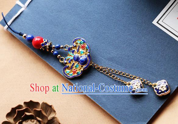 Chinese Qing Dynasty Cloisonne Butterfly Brooch Pendant Traditional Hanfu Ancient Imperial Consort Accessories for Women