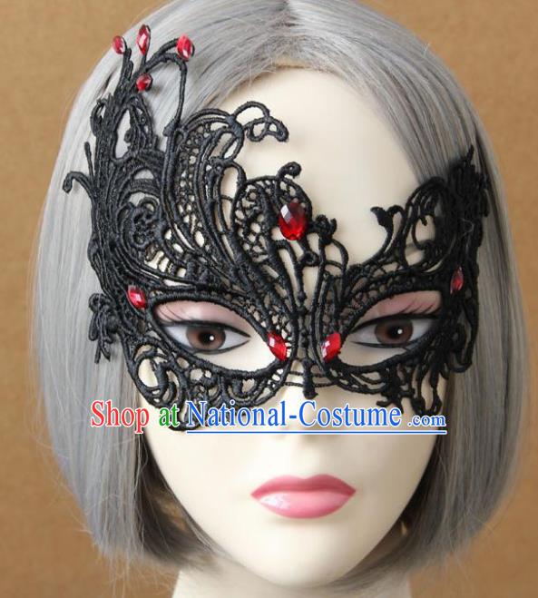 Handmade Venice Carnival Black Lace Mask Halloween Fancy Ball Cosplay Stage Show Face Masks Accessories for Women