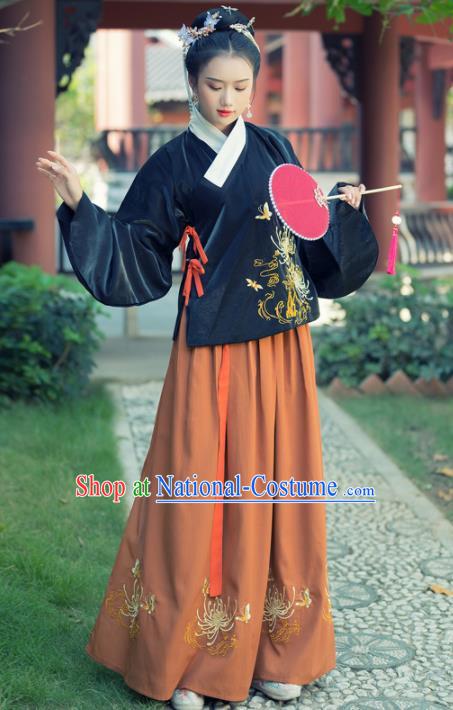 Traditional Chinese Ming Dynasty Rich Lady Replica Costumes Ancient Court Princess Hanfu Dress for Women