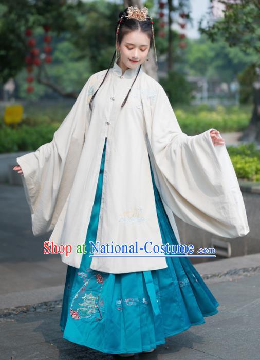 Traditional Chinese Ming Dynasty Aristocratic Replica Costumes Ancient Court Princess Hanfu Dress Complete Set for Women