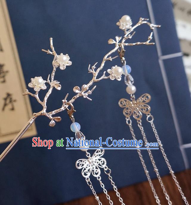 Chinese Ancient Song Dynasty Princess Branch Tassel Hairpins Traditional Hanfu Court Hair Accessories for Women