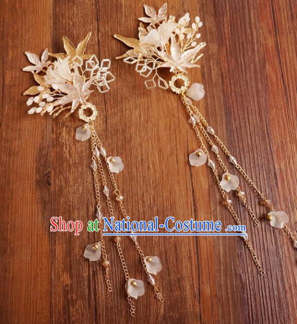 Chinese Ancient Ming Dynasty Princess Maple Leaf Hair Claw Hairpins Traditional Hanfu Court Hair Accessories for Women