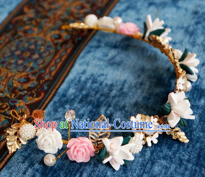 Chinese Ancient Ming Dynasty Princess Ceramics Hair Clasp Hairpins Traditional Hanfu Court Hair Accessories for Women