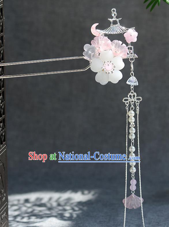 Chinese Ancient Ming Dynasty Palace Princess Tassel Hairpins Traditional Hanfu Court Hair Accessories for Women