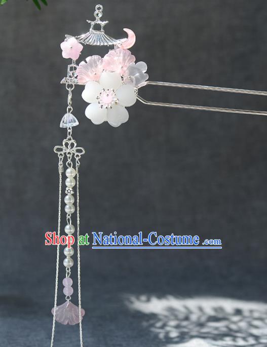 Chinese Ancient Ming Dynasty Palace Princess Tassel Hairpins Traditional Hanfu Court Hair Accessories for Women