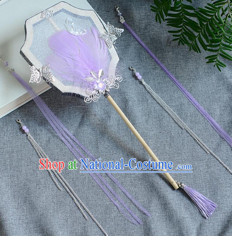 Chinese Traditional Hanfu Court Fans Ancient Ming Dynasty Princess Wedding Palace Fan for Women