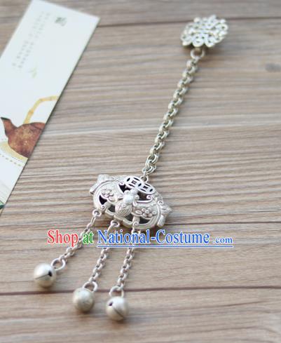 Chinese Traditional Hanfu Longevity Lock Brooch Pendant Ancient Cheongsam Breastpin Accessories for Women