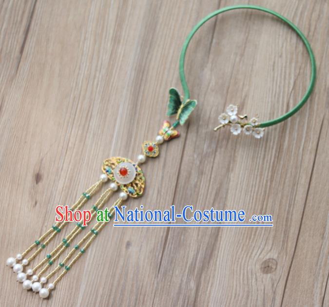 Chinese Traditional Hanfu Court Embroidered Necklet Accessories Ancient Ming Dynasty Princess Necklace for Women