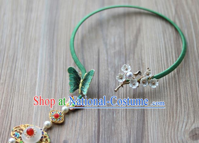 Chinese Traditional Hanfu Court Embroidered Necklet Accessories Ancient Ming Dynasty Princess Necklace for Women