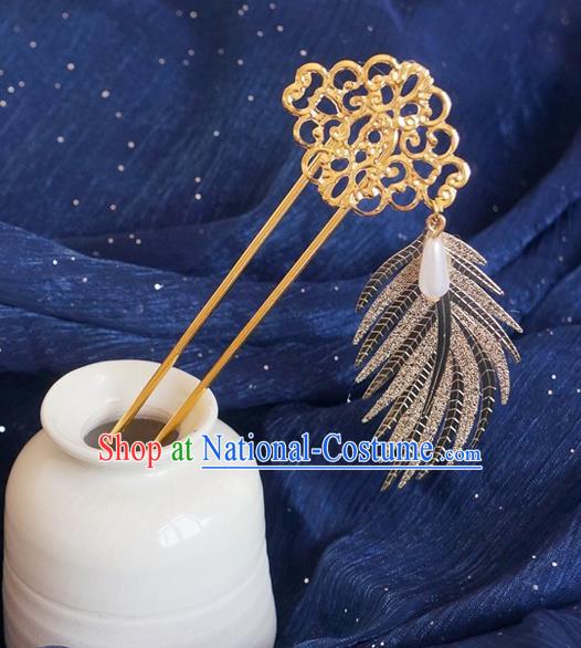 Chinese Ancient Tang Dynasty Princess Golden Hairpins Traditional Hanfu Court Hair Accessories for Women