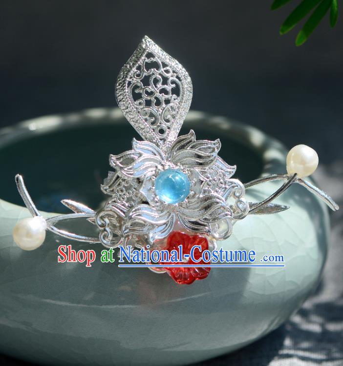 Chinese Ancient Tang Dynasty Palace Princess Hair Crown Hairpins Traditional Hanfu Court Hair Accessories for Women