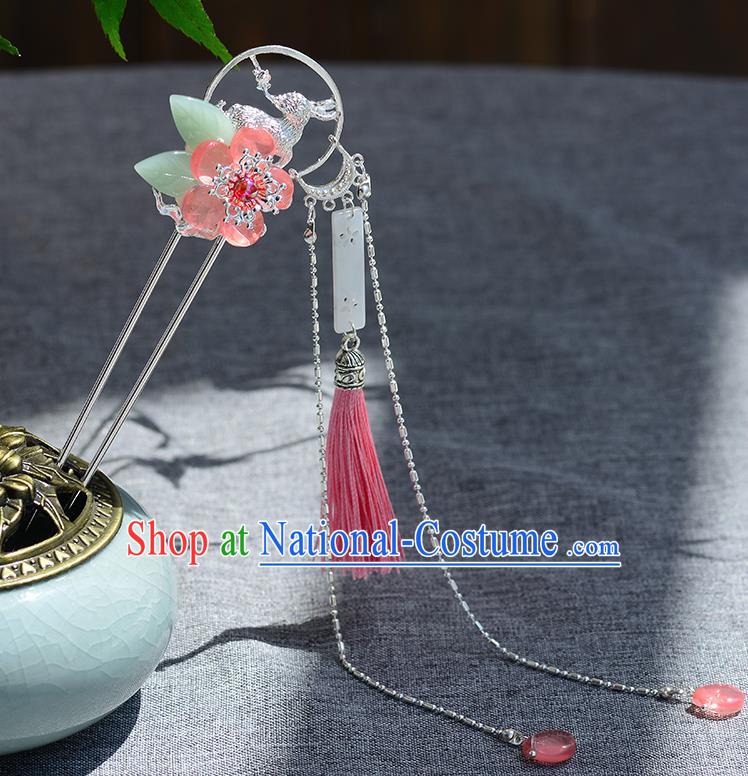 Chinese Ancient Tang Dynasty Palace Princess Rabbit Hairpins Traditional Hanfu Court Hair Accessories for Women