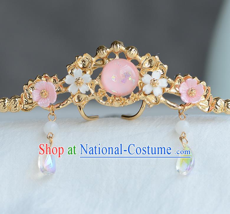 Chinese Ancient Tang Dynasty Princess Golden Hair Clip Hairpins Traditional Hanfu Court Hair Accessories for Women