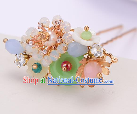 Chinese Ancient Tang Dynasty Princess Flower Hairpins Traditional Hanfu Court Hair Accessories for Women