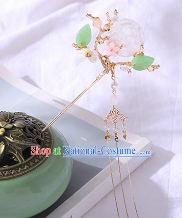 Chinese Ancient Tang Dynasty Princess Shell Moon Hairpins Traditional Hanfu Court Hair Accessories for Women