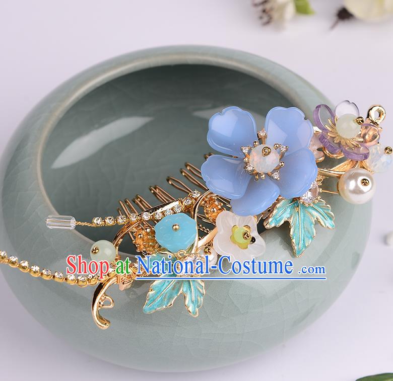 Chinese Ancient Tang Dynasty Princess Hair Comb Hairpins Traditional Hanfu Court Hair Accessories for Women