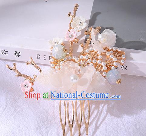 Chinese Ancient Tang Dynasty Princess Plum Pine Hair Comb Hairpins Traditional Hanfu Court Hair Accessories for Women